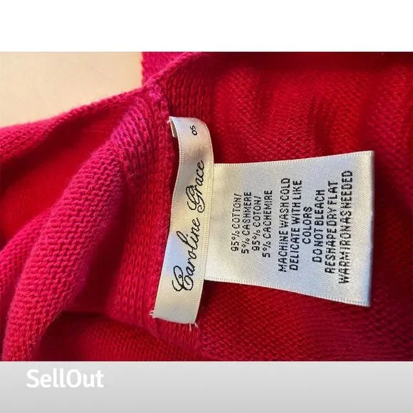 Caroline Grace Women's Pink Asymmetric Knit Poncho Cape One Size - Picture 2 of 3